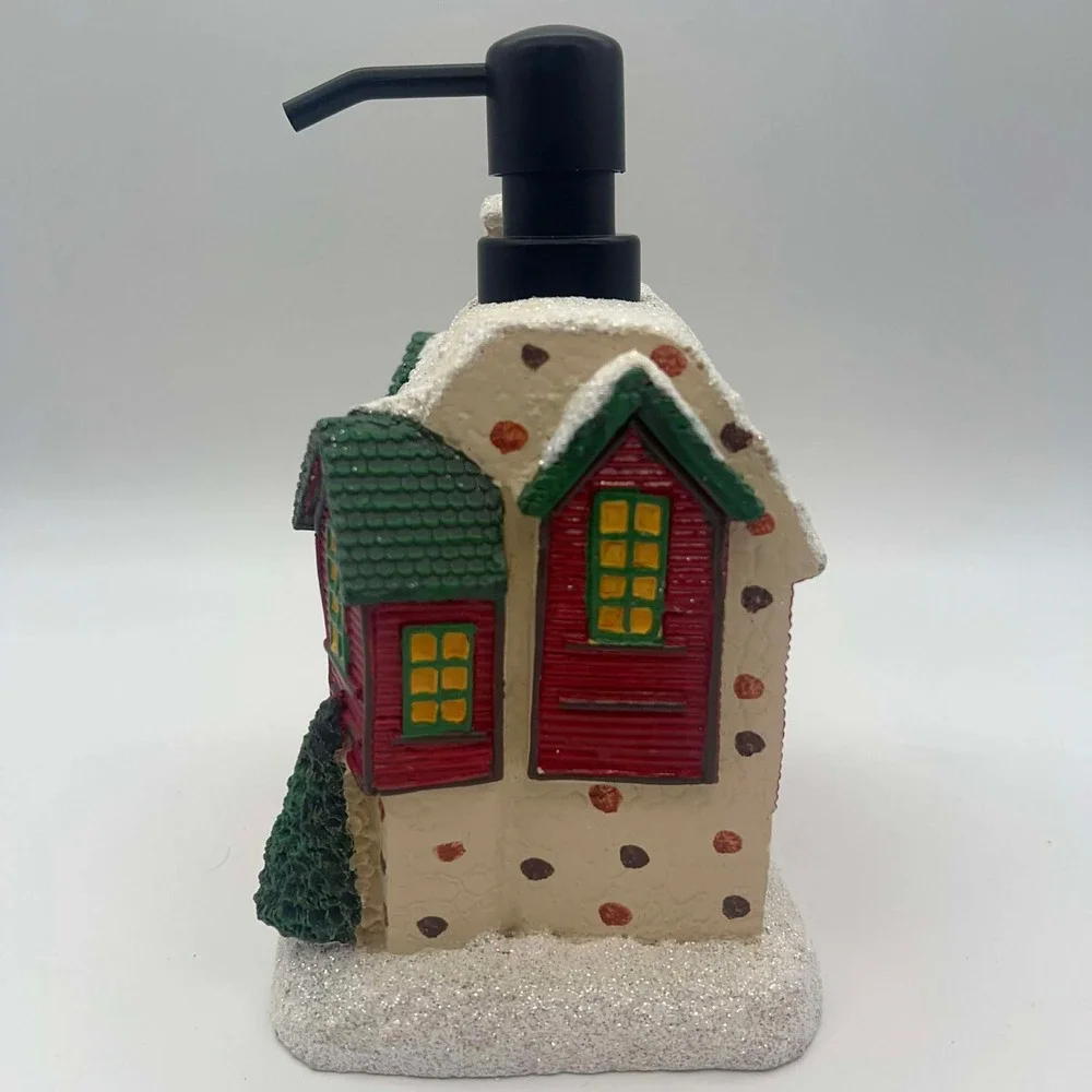 Christmas‎ Ski Lodge Soap Dispenser Snowman Tree Winter Holiday Decor